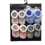 Wholesale - 4pk OJ INFANT GIRLS DITSY BOOTIES 3-ASST SIZE, UPC: 193159190569